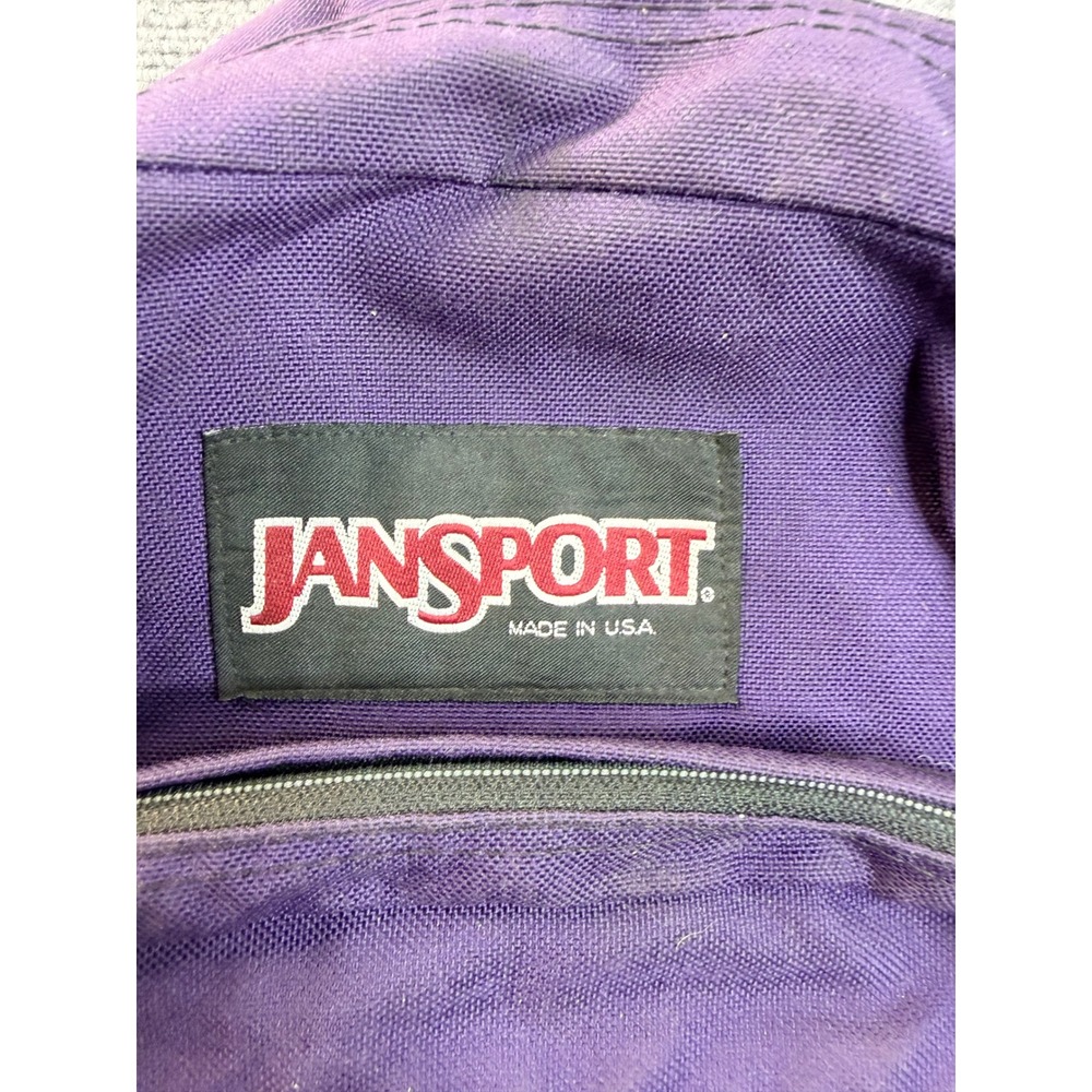 Vintage JanSport Backpack Purple Suede Bottom Made in USA Hiking School Bag Y2K - Picture 2 of 5
